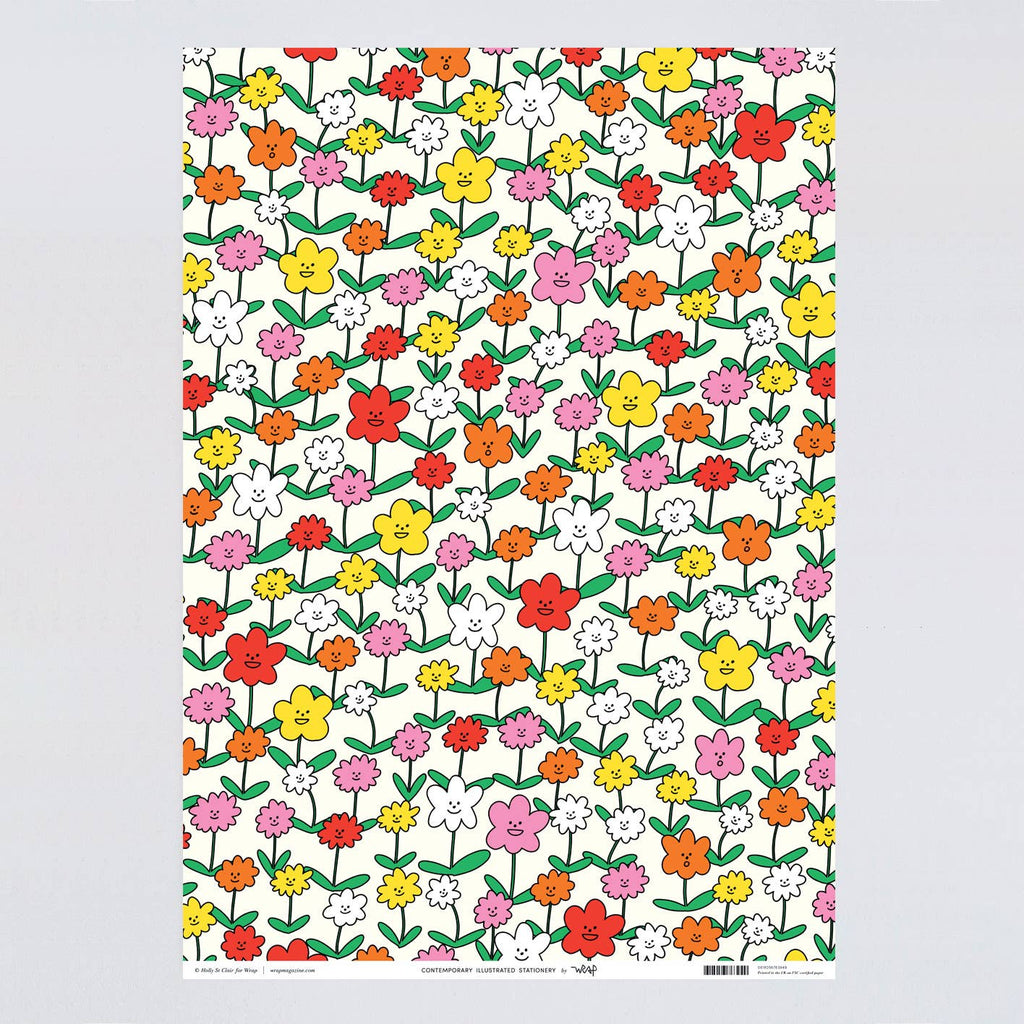 ‘Happy Flowers’ Gift Wrap Sheet