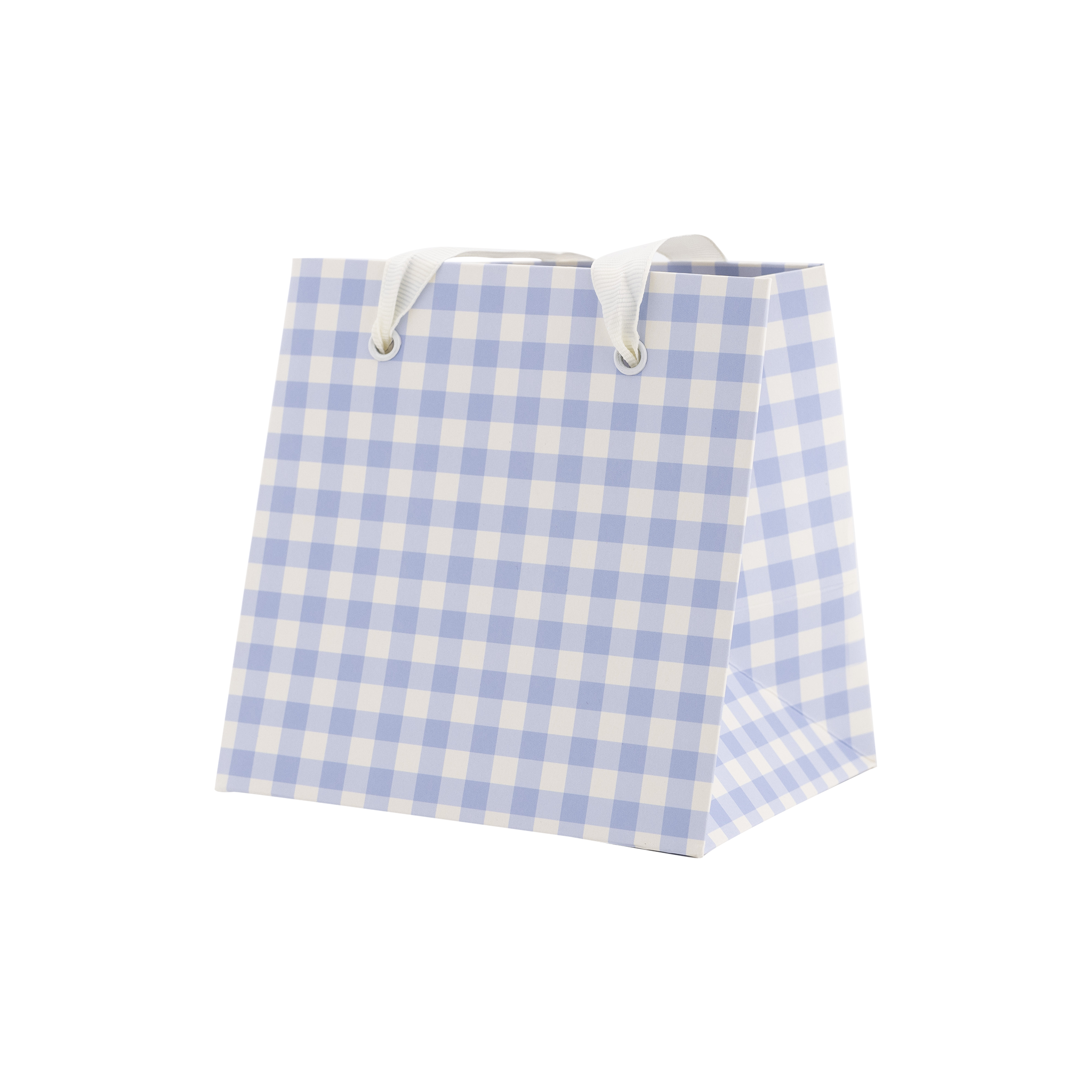 Periwinkle Gingham Gift Bag Set (6ct)