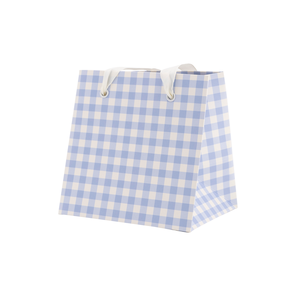 Periwinkle Gingham Gift Bag Set (6ct)