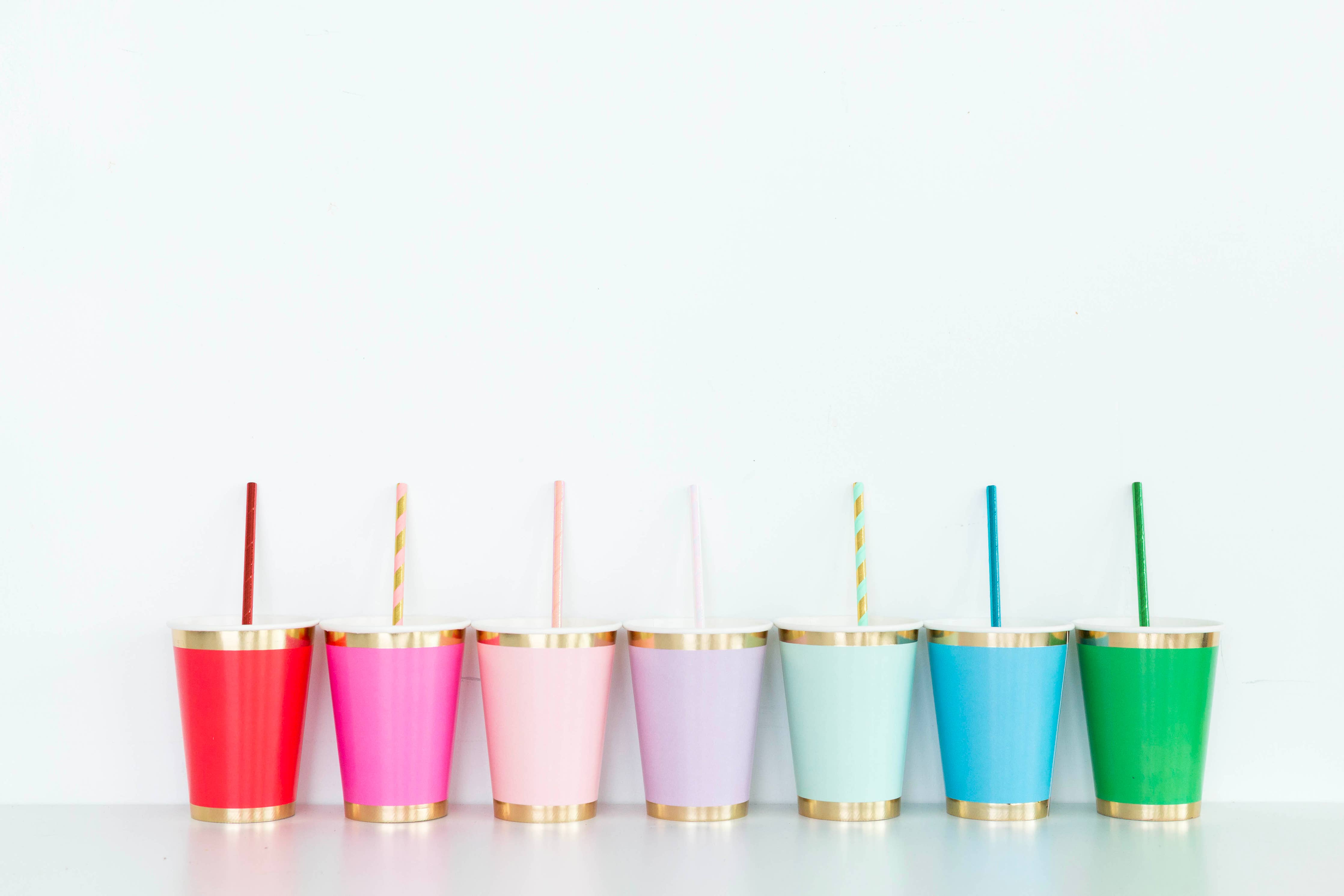 Iridescent Foil Paper Straws