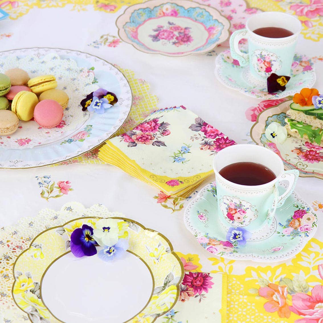 Yellow Floral Table Cover