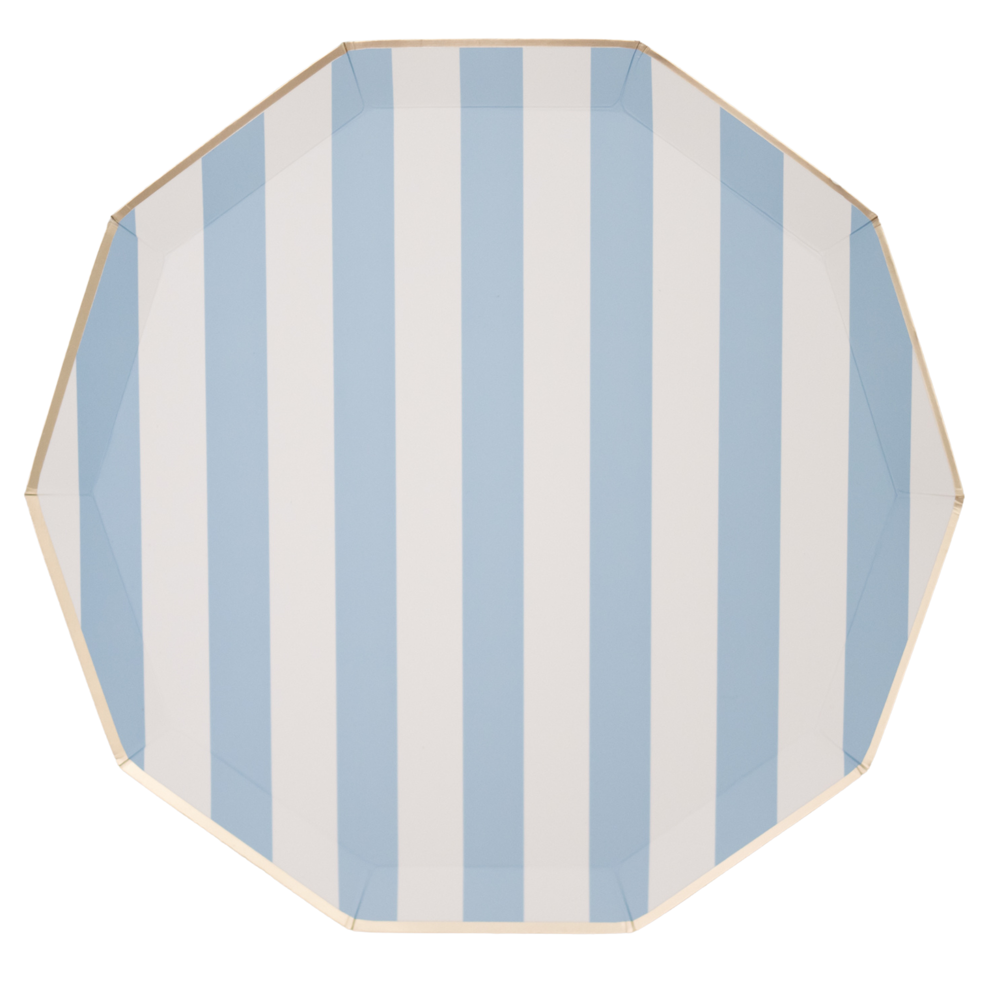 Sky Blue Cabana Stripe Dinner Plates 10.75"