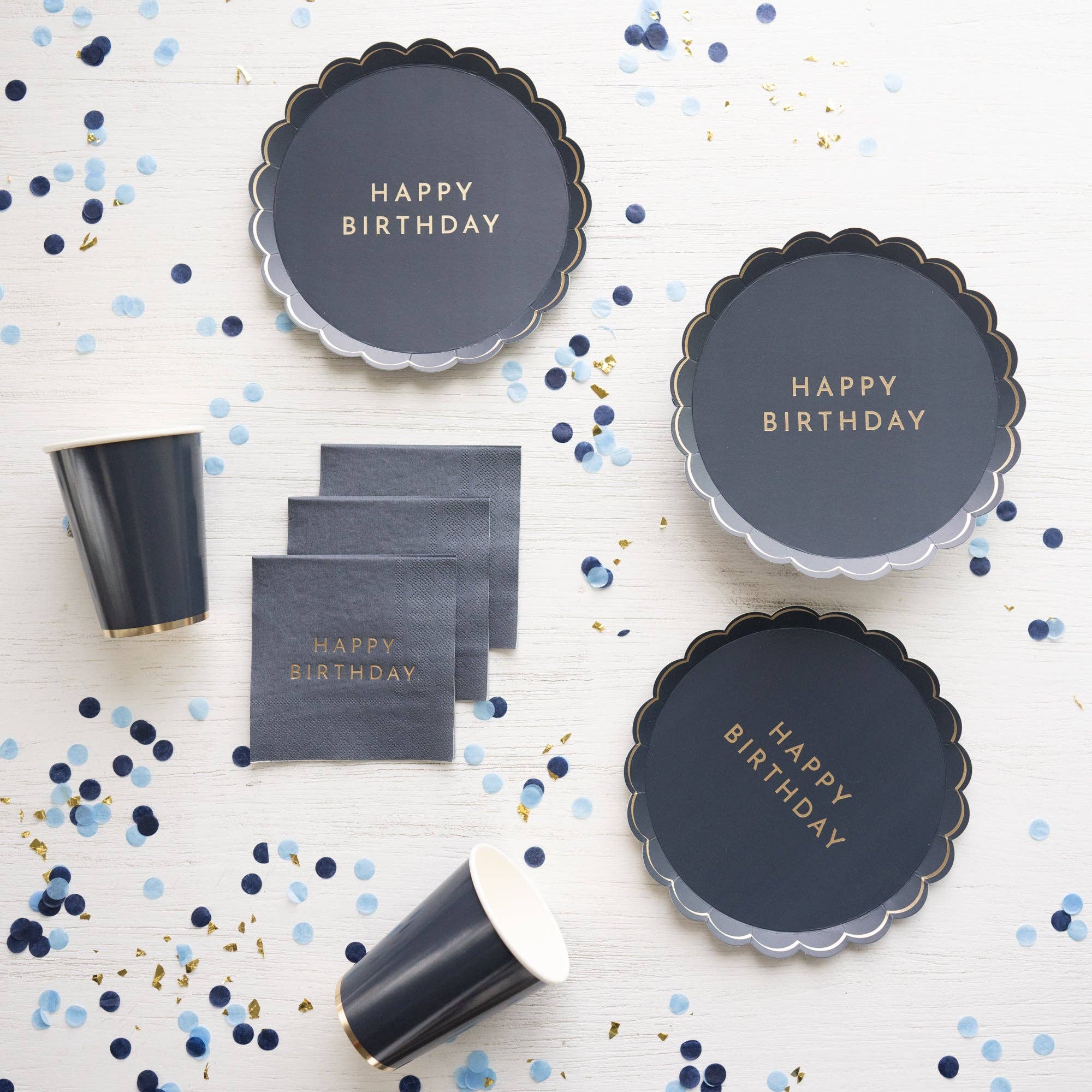 Midnight Blue Signature HAPPY BIRTHDAY Small Plates 8.5"