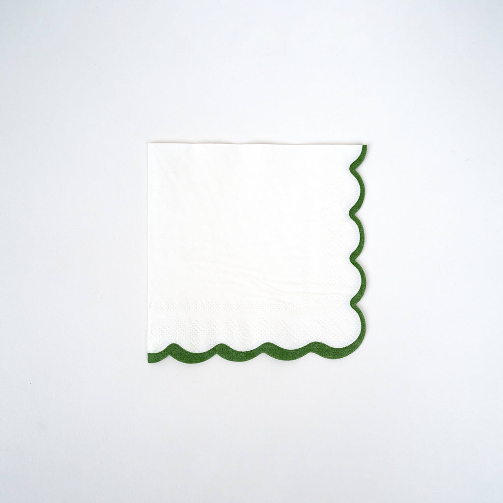 Scalloped Holiday Cocktail Napkins