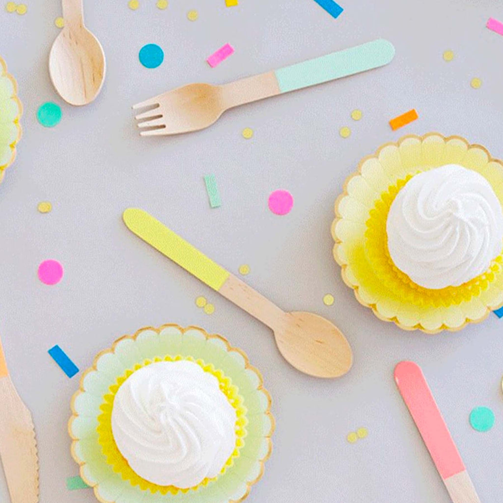 Pastel Yellow Wooden Cutlery