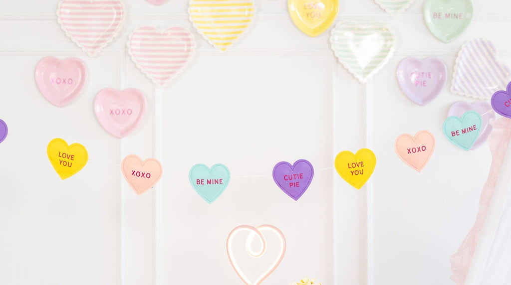 Conversation Hearts Valentine's Day Felt Banner