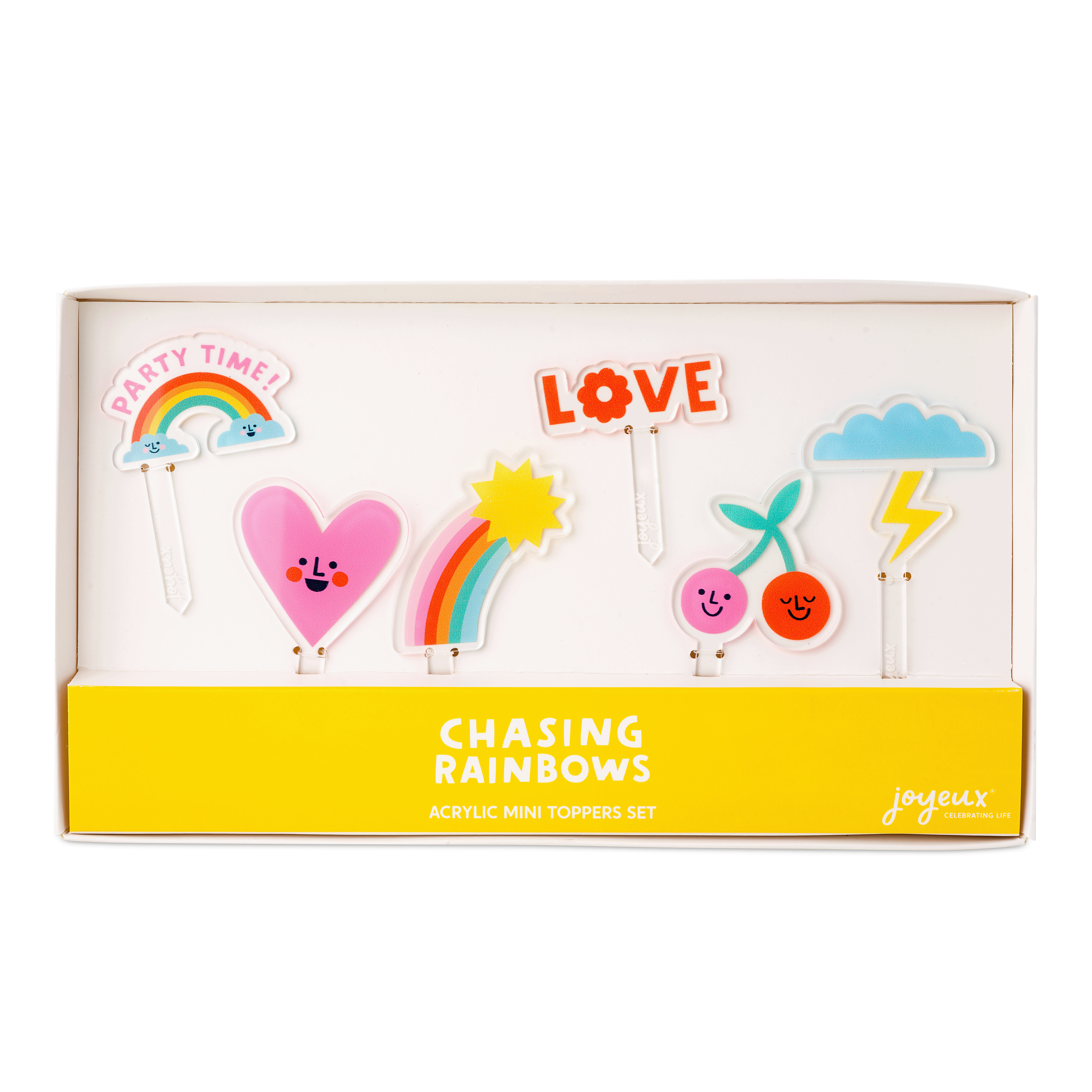 CHASING RAINBOWS Acrylic Cupcake Toppers