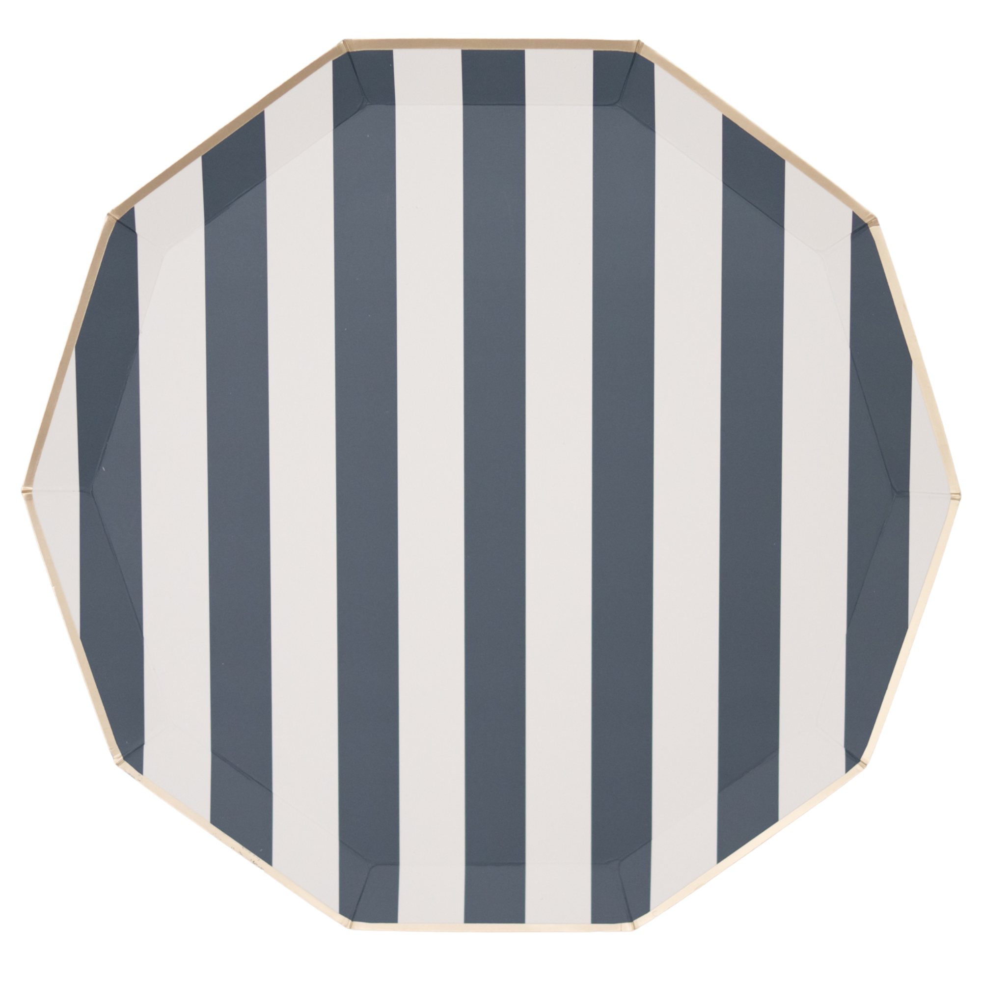 Midnight Blue Cabana Stripe Dinner Plates 10.75"