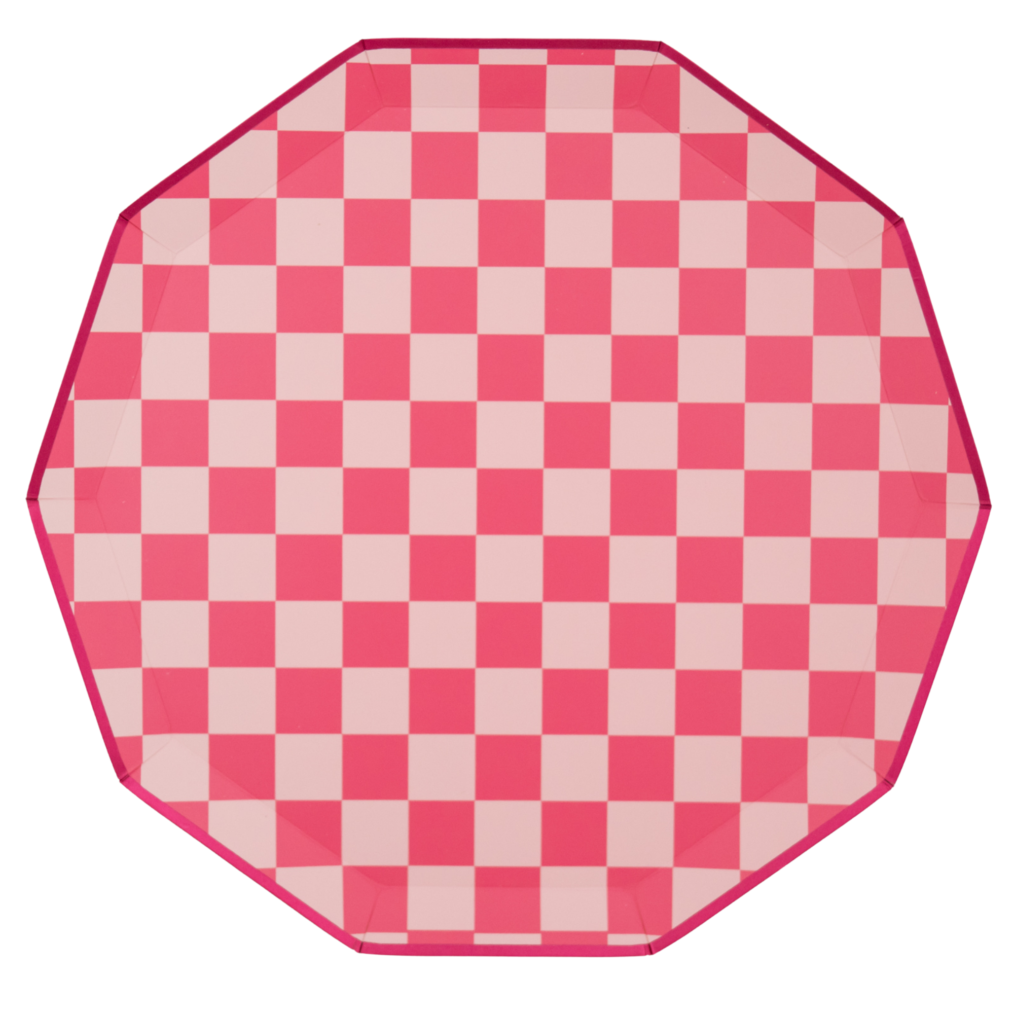 Pink Checkered Signature Dinner Plates 10.75"