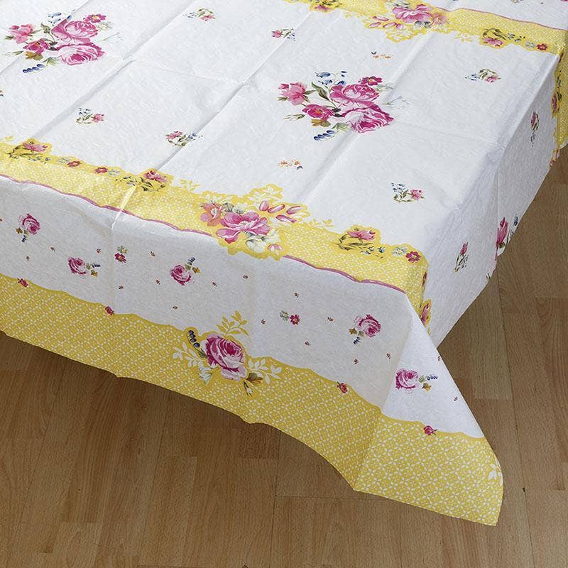 Yellow Floral Table Cover