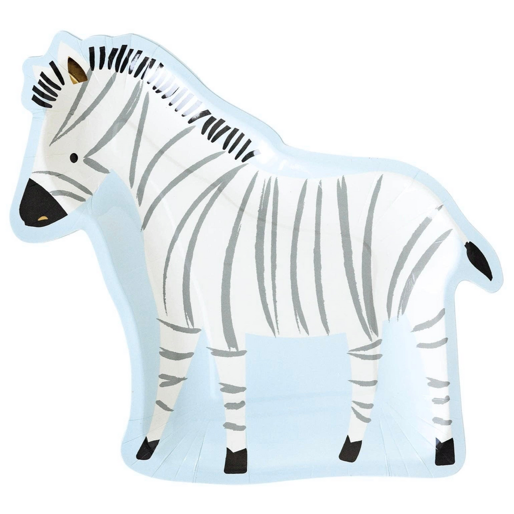 Safari Zebra-Shaped Paper Plates 11"