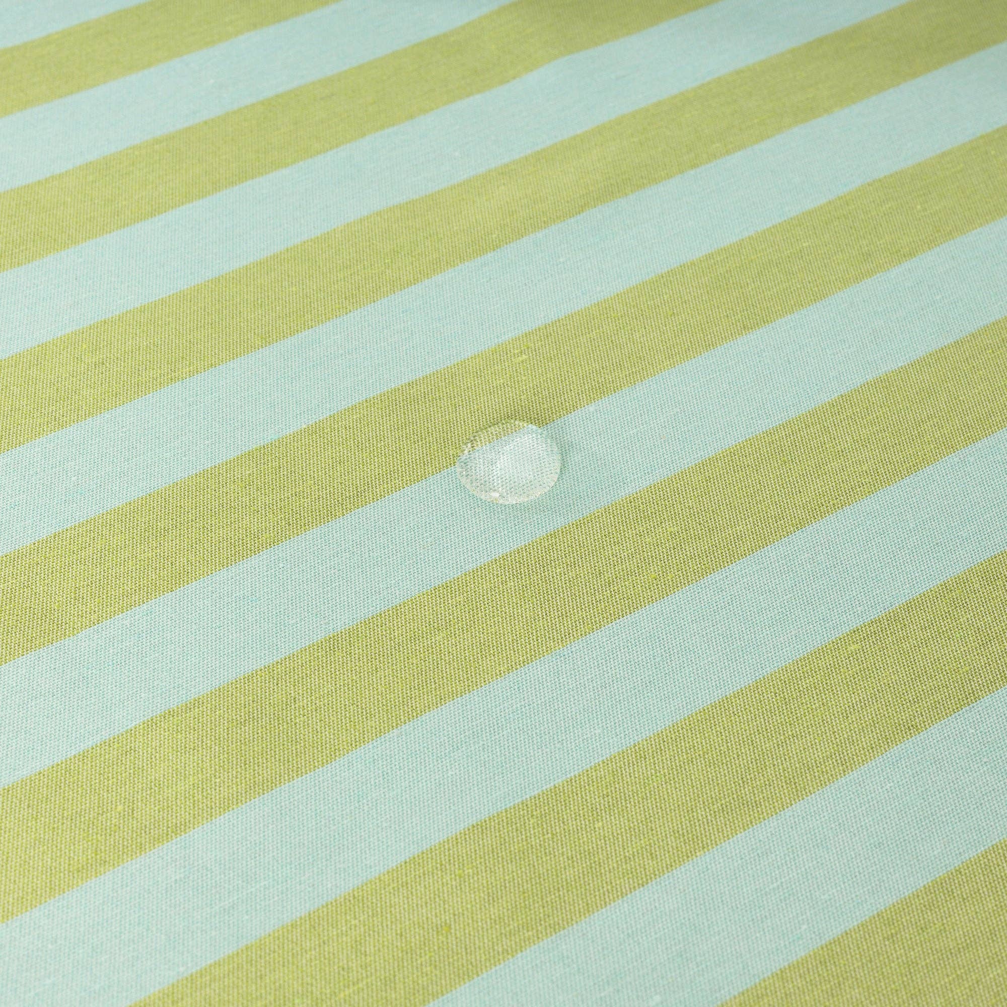 Spring Green / Aqua Striped  Tablecloth 118"