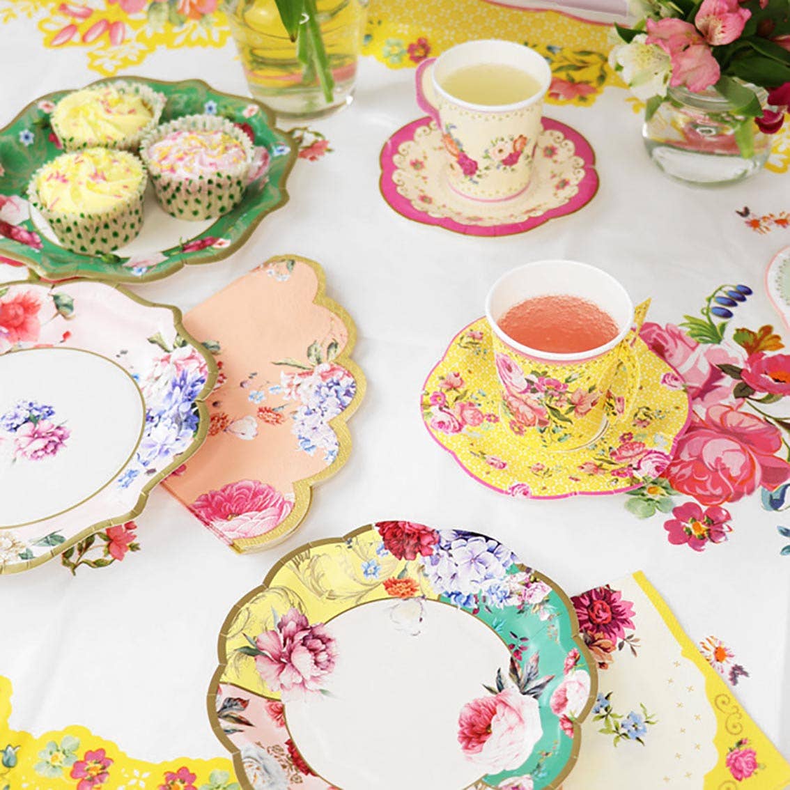 Yellow Floral Table Cover