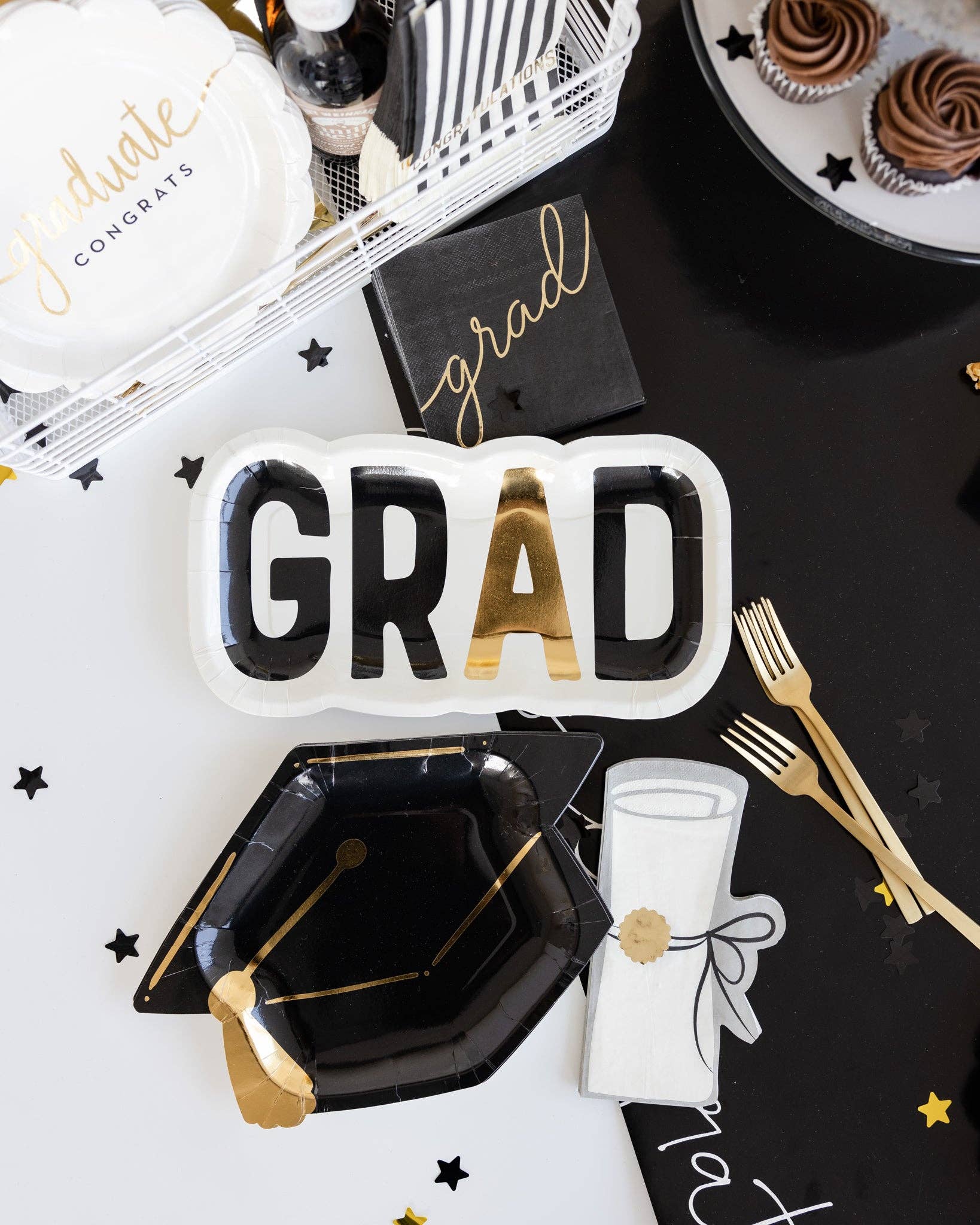 Graduation GRAD Shaped Paper Plates 12"