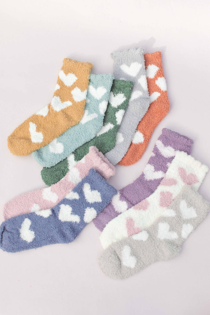 Valentine's Heart Fuzzy Socks