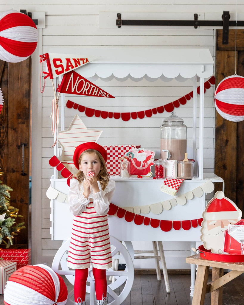 Here Comes Santa Felt Pennant Flag