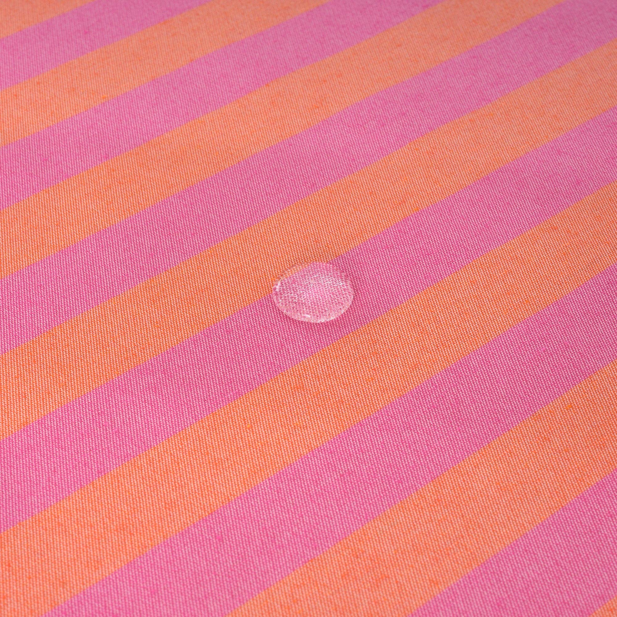 Bright Pink / Coral Striped Tablecloth 118"