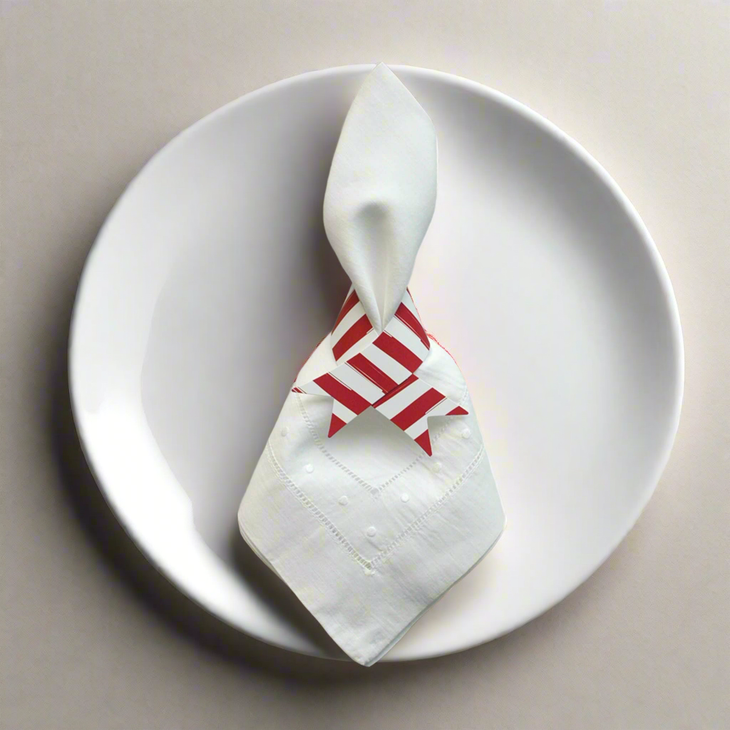 Red Striped Paper Napkin Rings