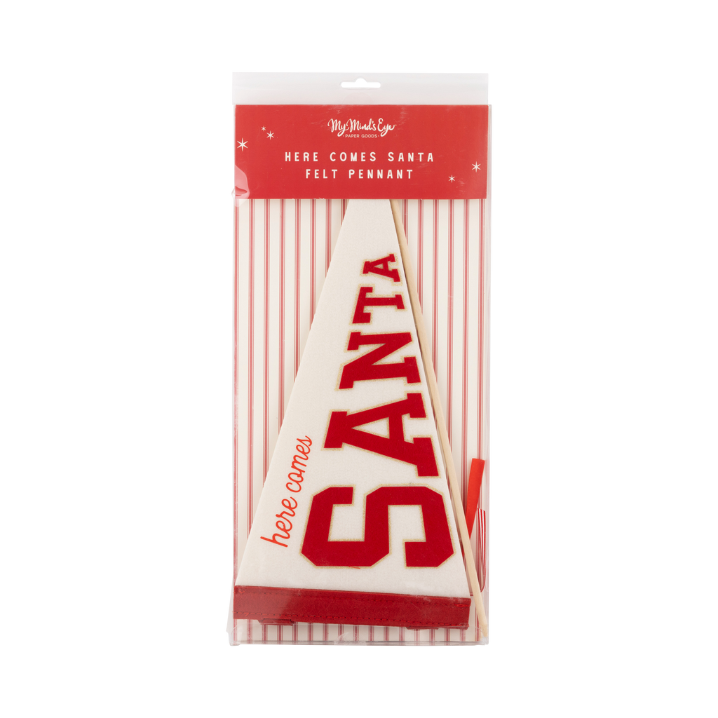 Here Comes Santa Felt Pennant Flag