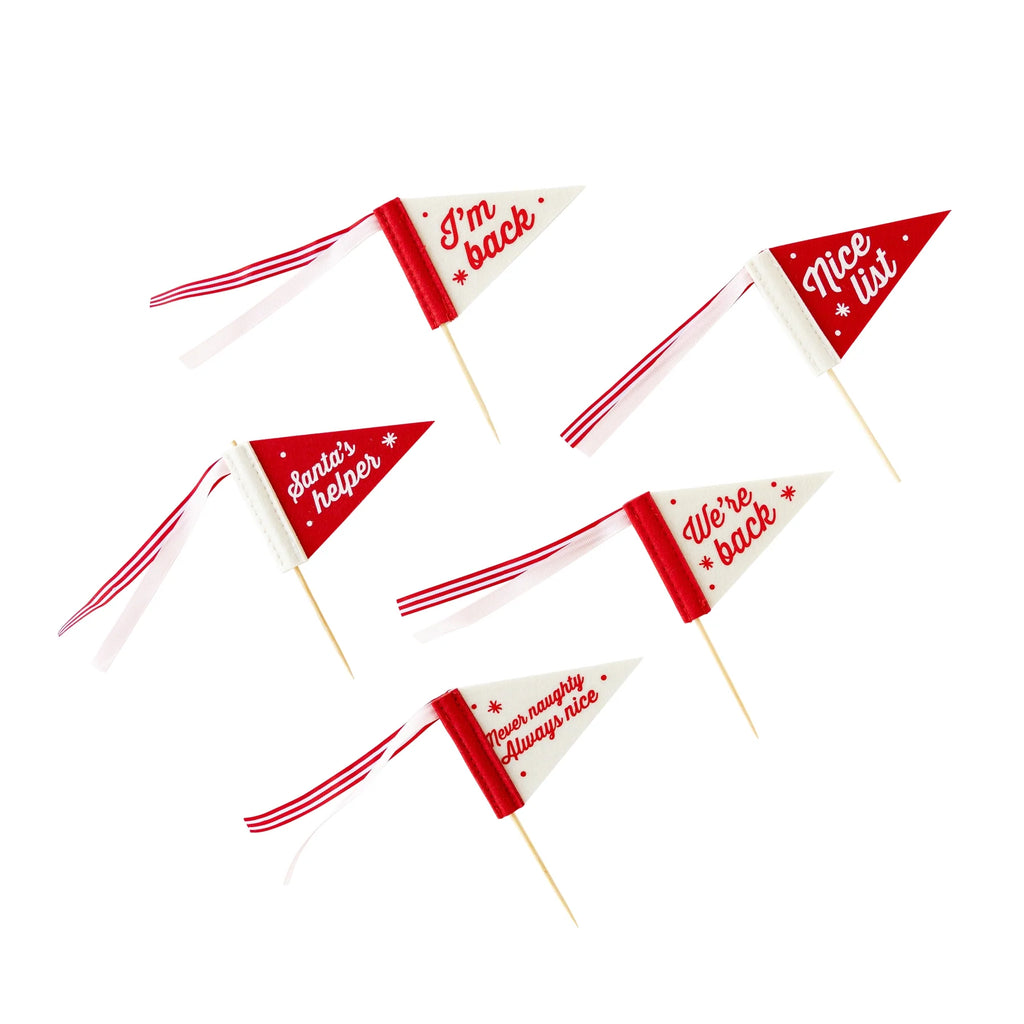 Christmas Elf Mini Felt Pennant Flags