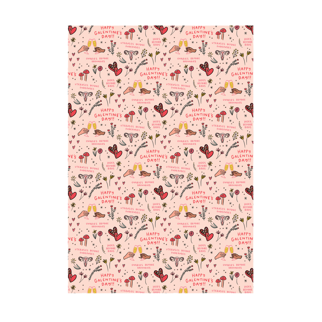 Galentine's Day Wrapping Paper Sheets (Roll of 3)