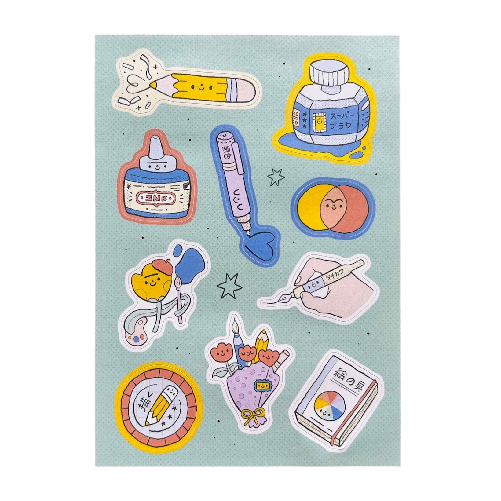 Pastel Artsy Friends Stickers