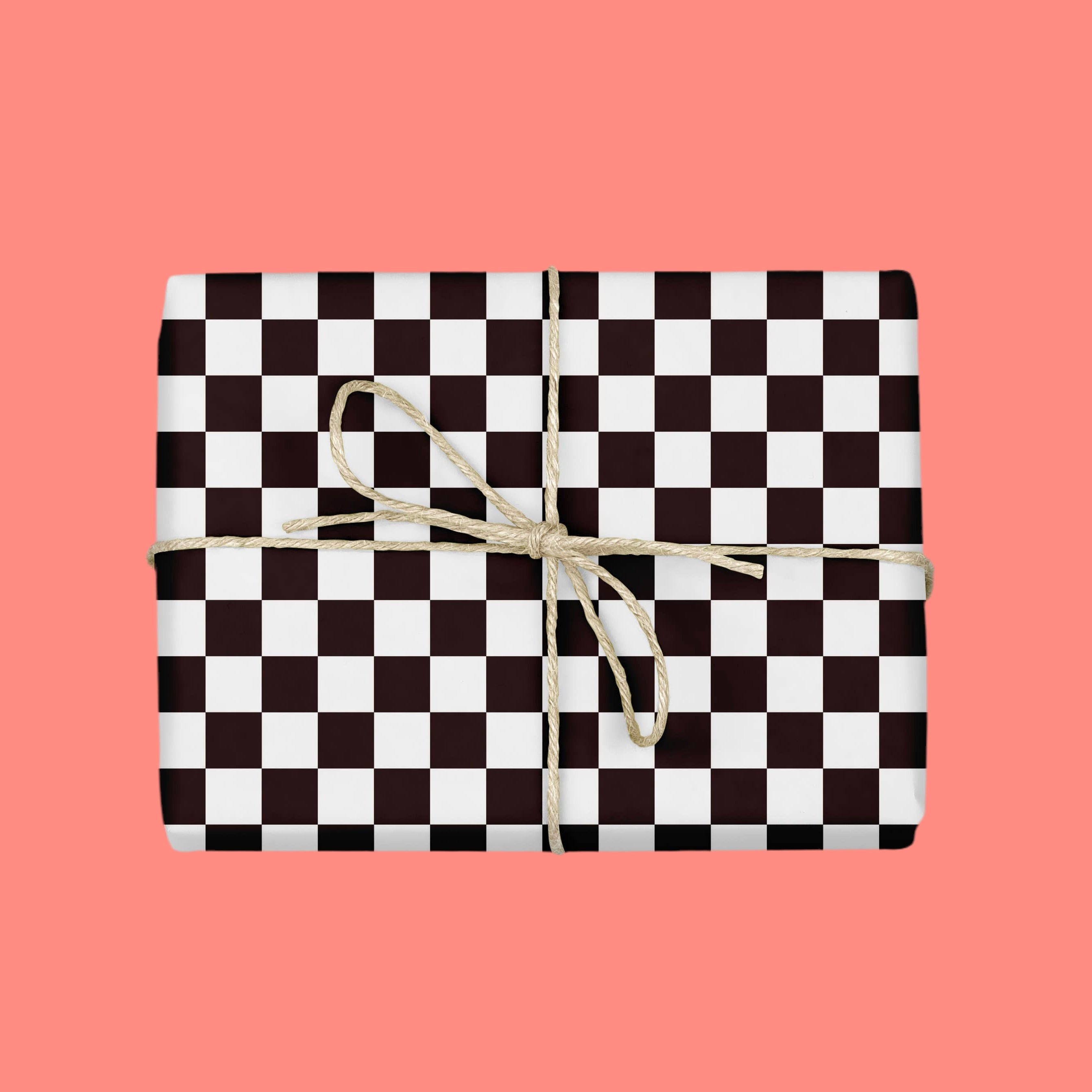 CLASSIC B&W CHECKERBOARD Gift Wrap Sheets (Roll of 3)