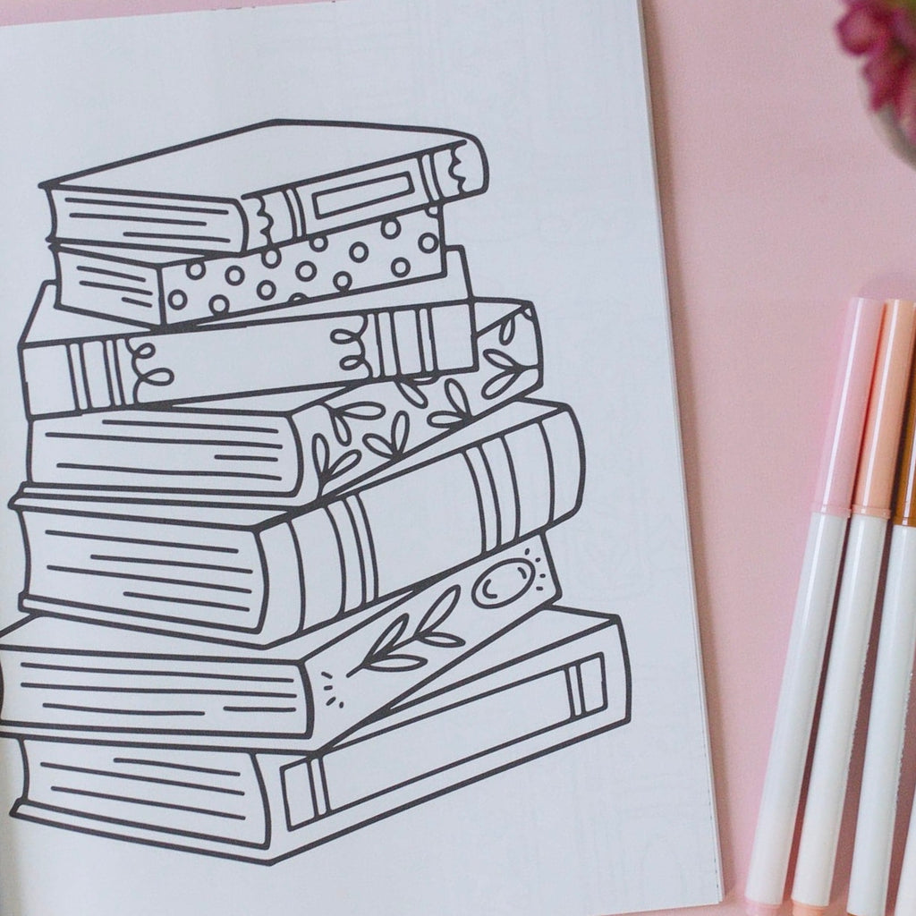 A Coloring Book For Book Lovers