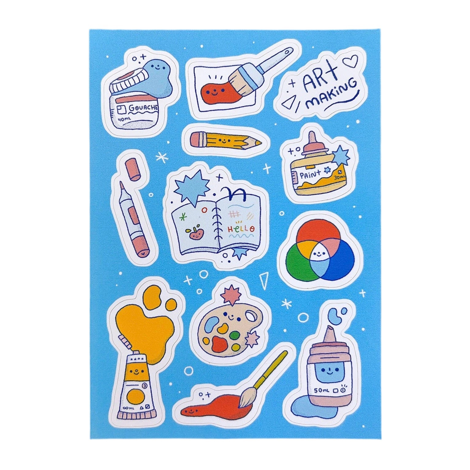 Colorful Artsy Friends Stickers