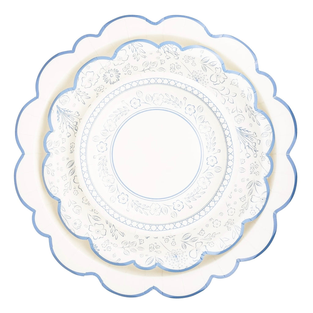 Pembroke Blue Floral Border Dessert Plates 7"