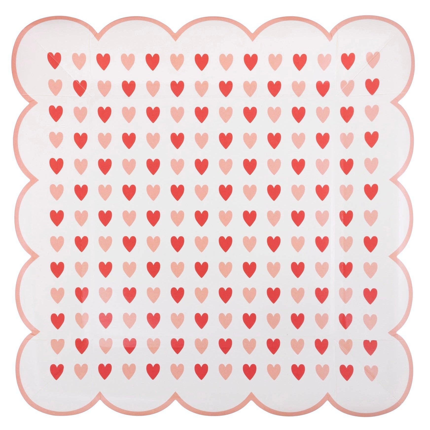 Mini Hearts Scalloped Paper Plates 10"