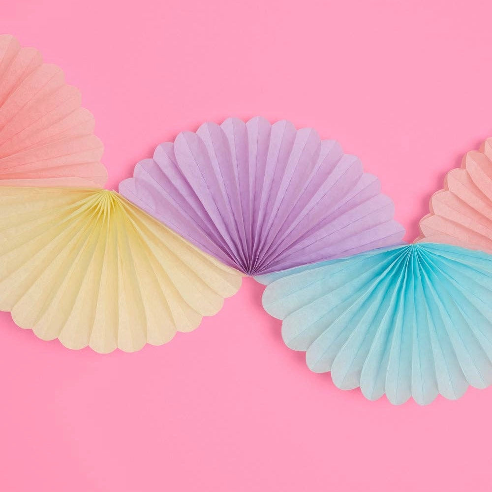 Pastel Paper Fan Garland