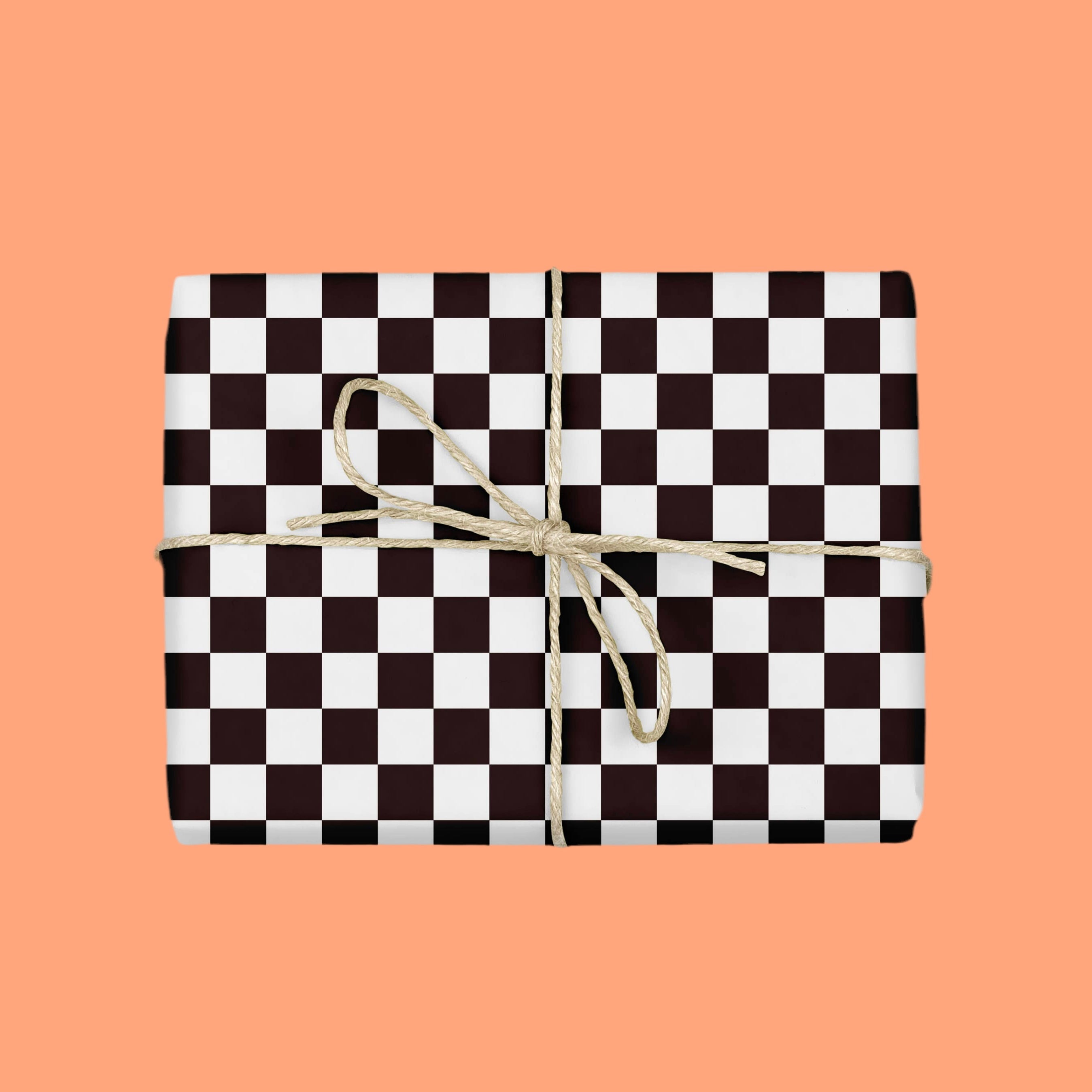 CLASSIC B&W CHECKERBOARD Gift Wrap Sheets (Roll of 3)