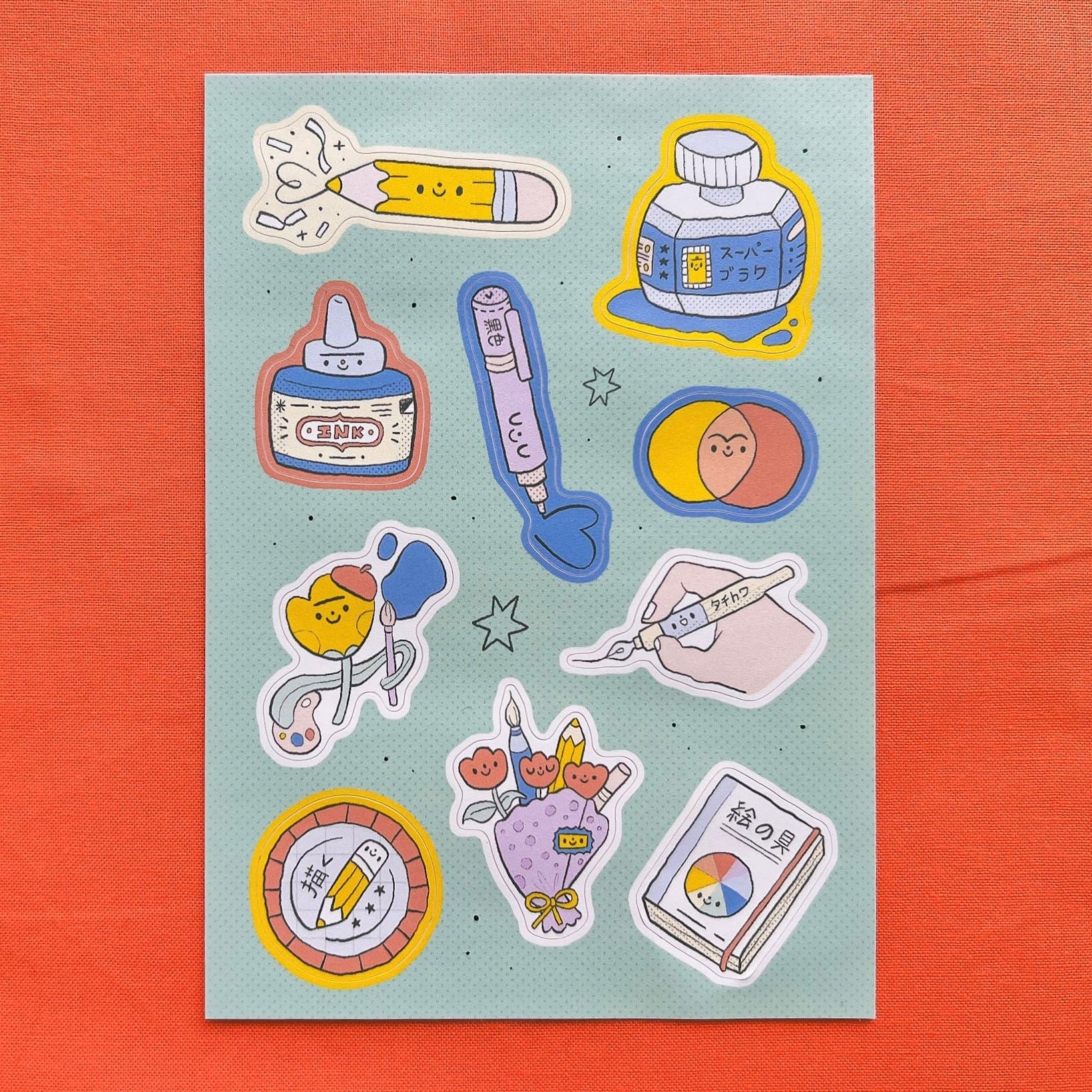 Pastel Artsy Friends Stickers