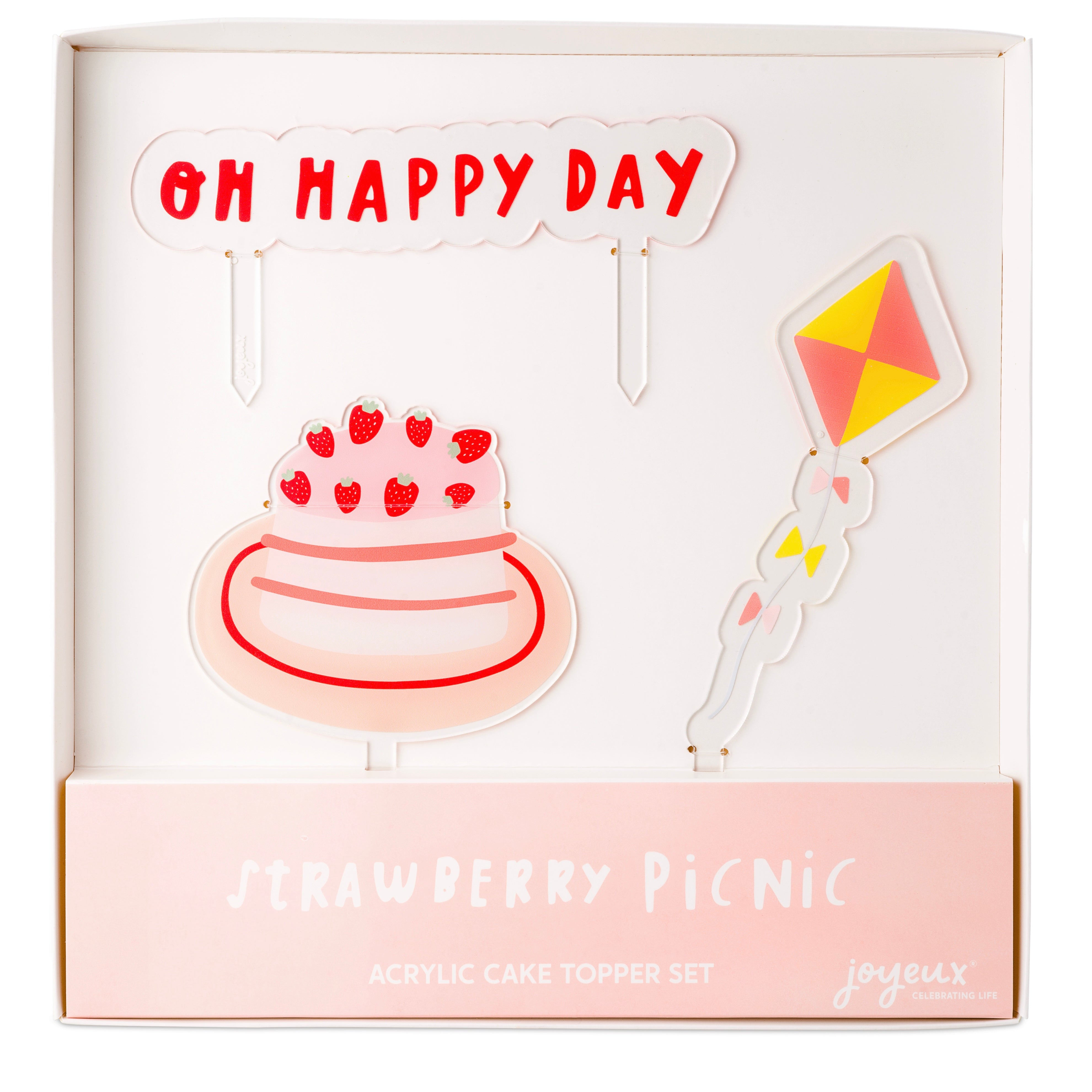 STRAWBERRY PICNIC Acrylic Cake Topper Set