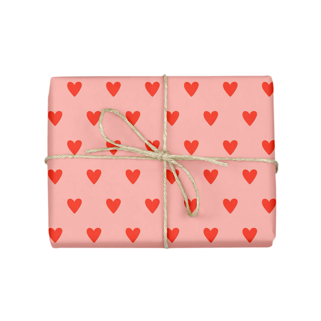 RED HEARTS Gift Wrap Sheets (Roll of 3)