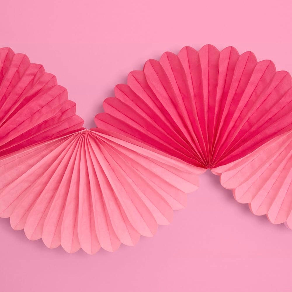 Pink Paper Fan Garland