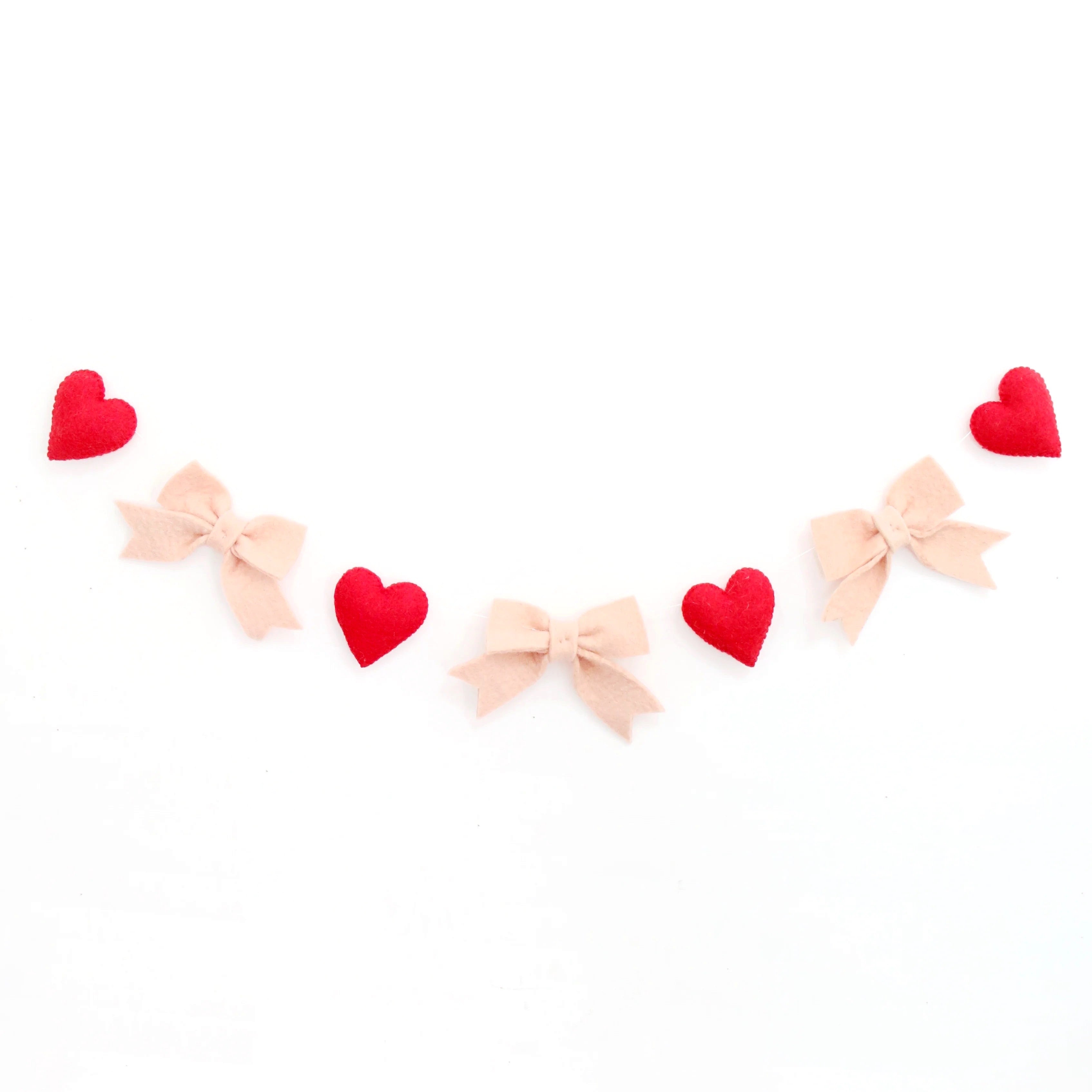 Bows & Hearts Felt Garland