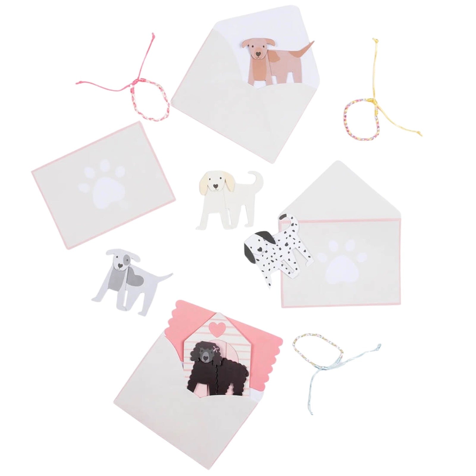 Meri Meri Party Dog Valentine Cards & Friendship Bracelets Set (12ct)