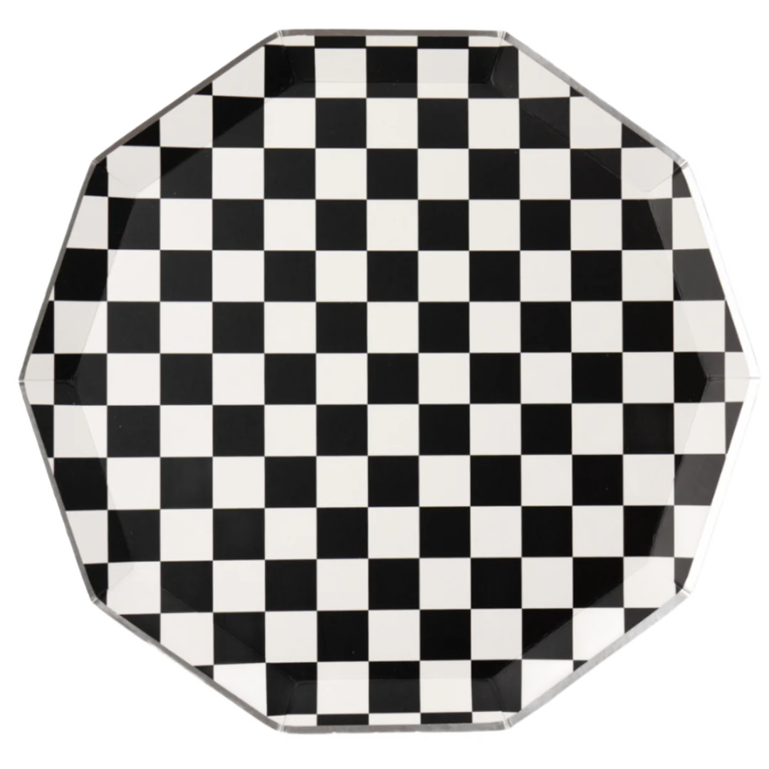 Black & White Signature Checkered Dinner Plates 10.75"