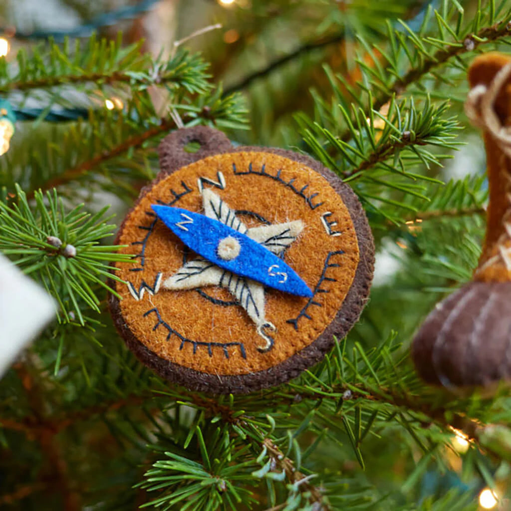 Find Your Way Compass Felt Ornament 3.5"