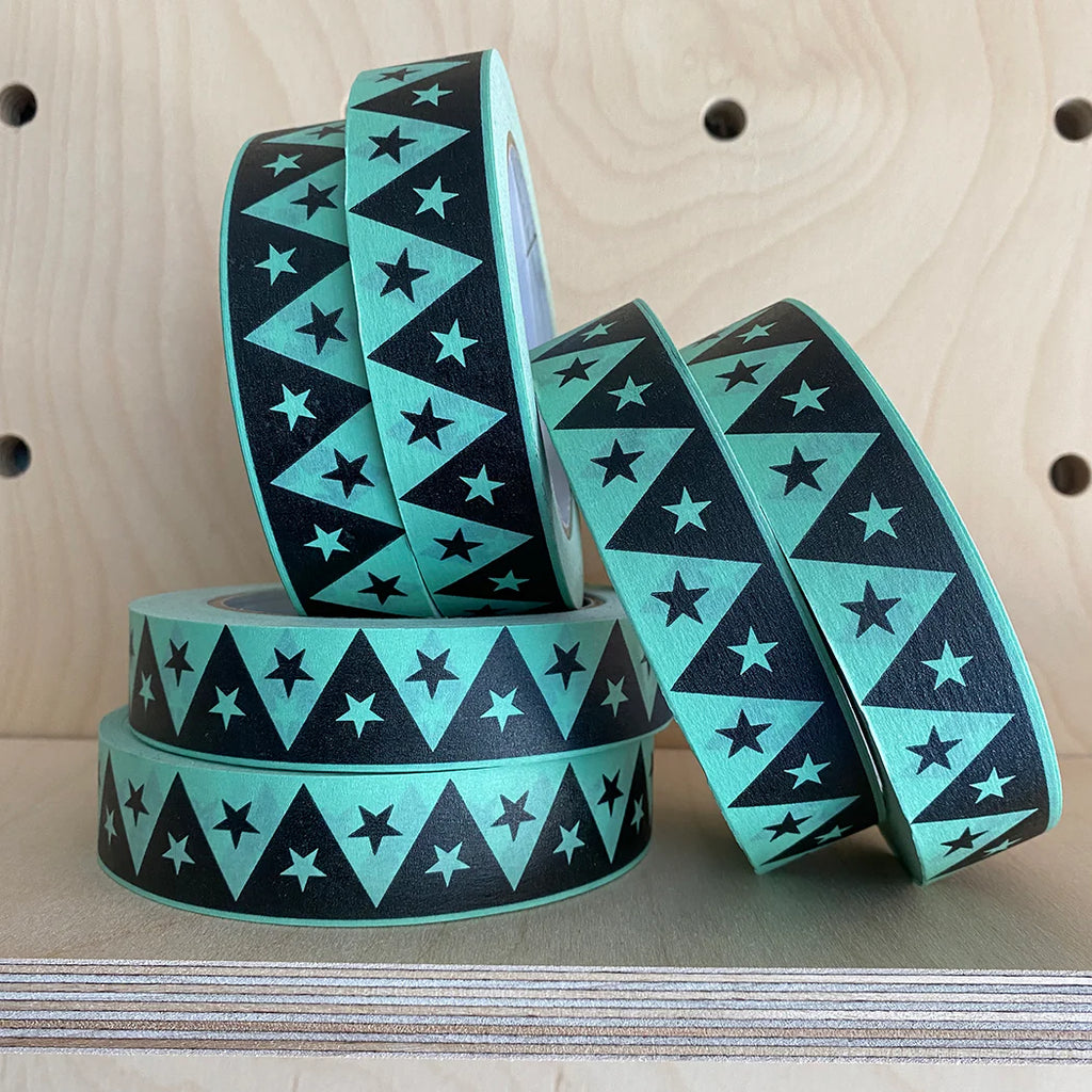 Mint Triangle & Star Patterned Tape