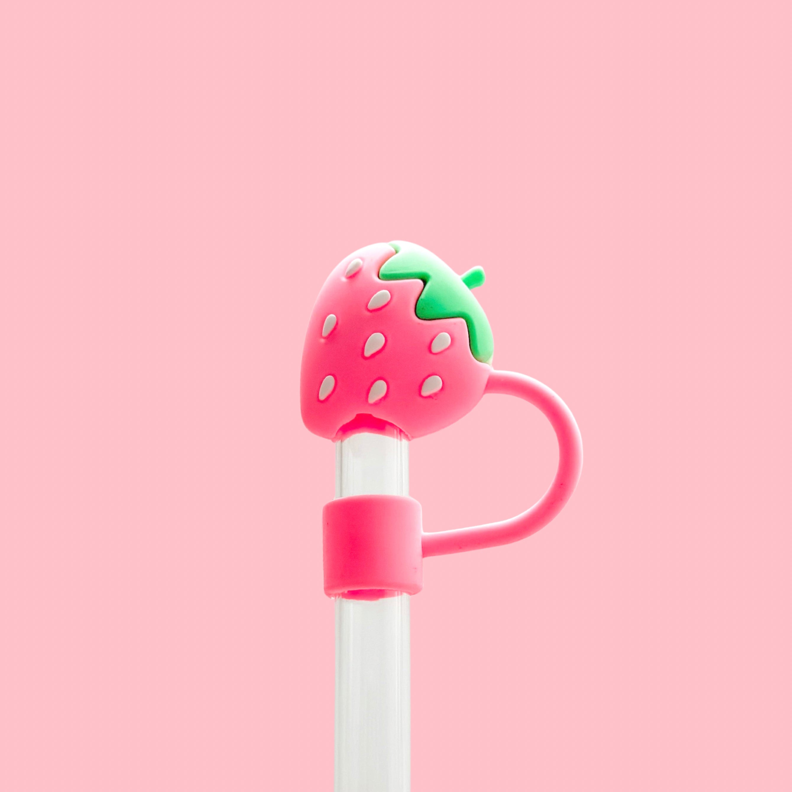 Pink Strawberry Straw Cover 10MM