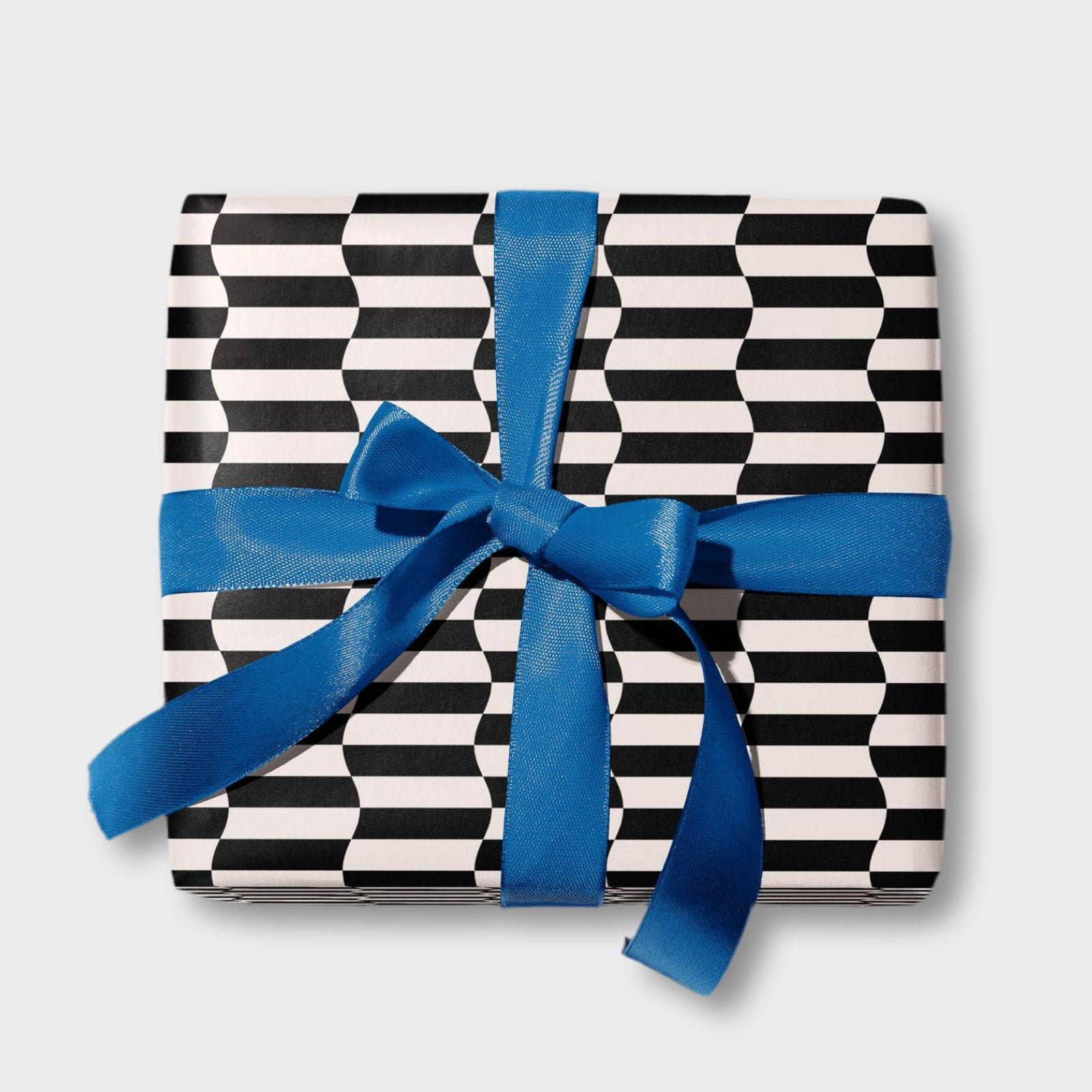 Black & White Ripple Check Gift Wrap Sheets (Roll of 3)