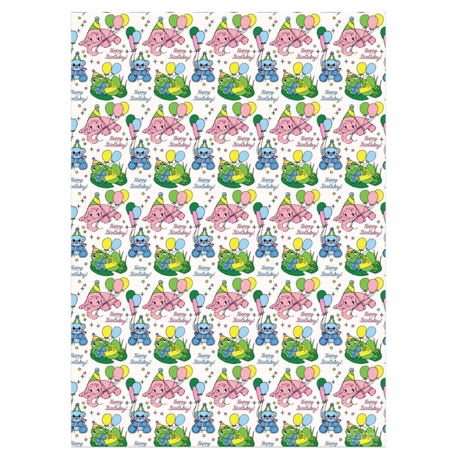 Birthday Animals Wrapping Paper Sheets (Roll of 3)