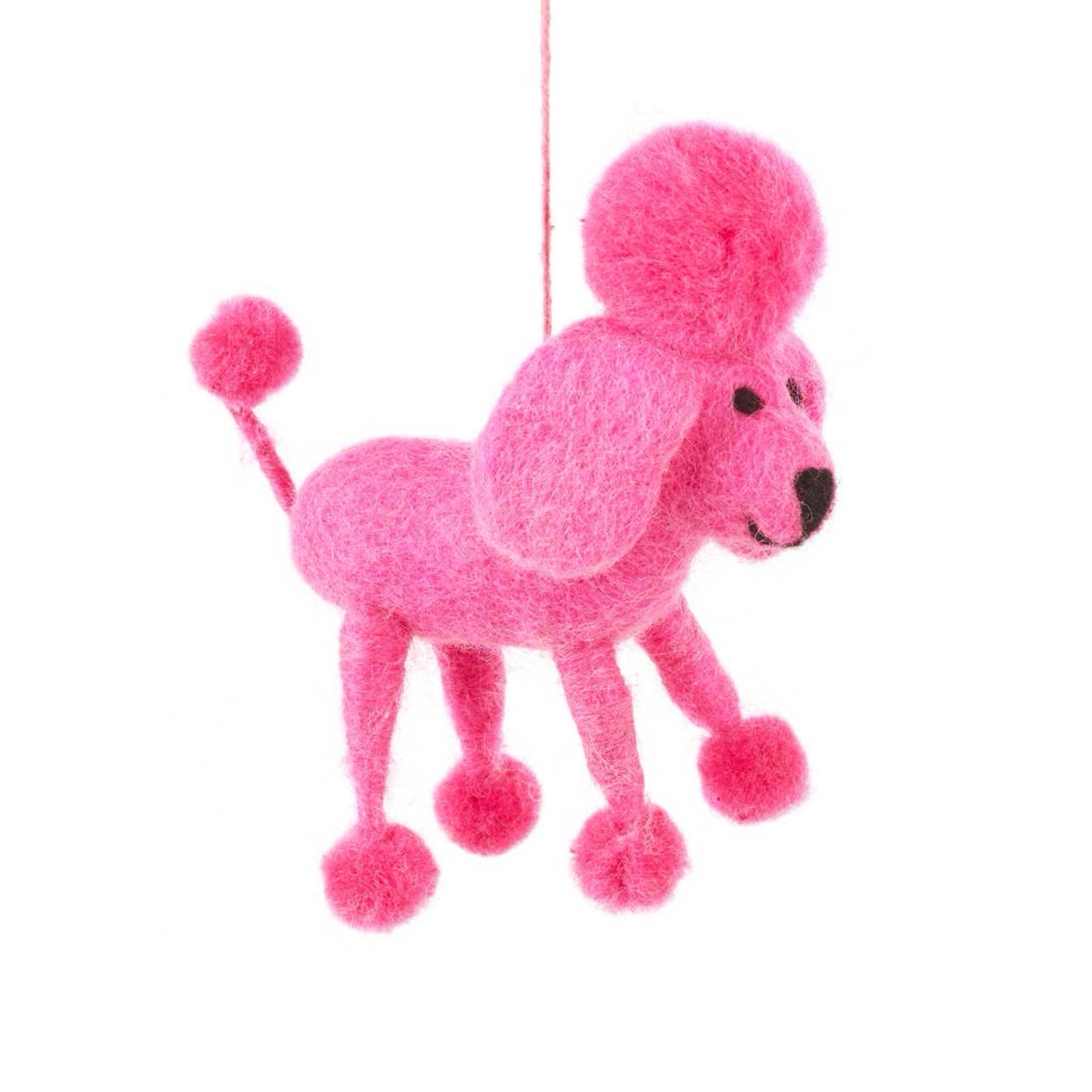 Pink Poodle Felt Ornament 5"