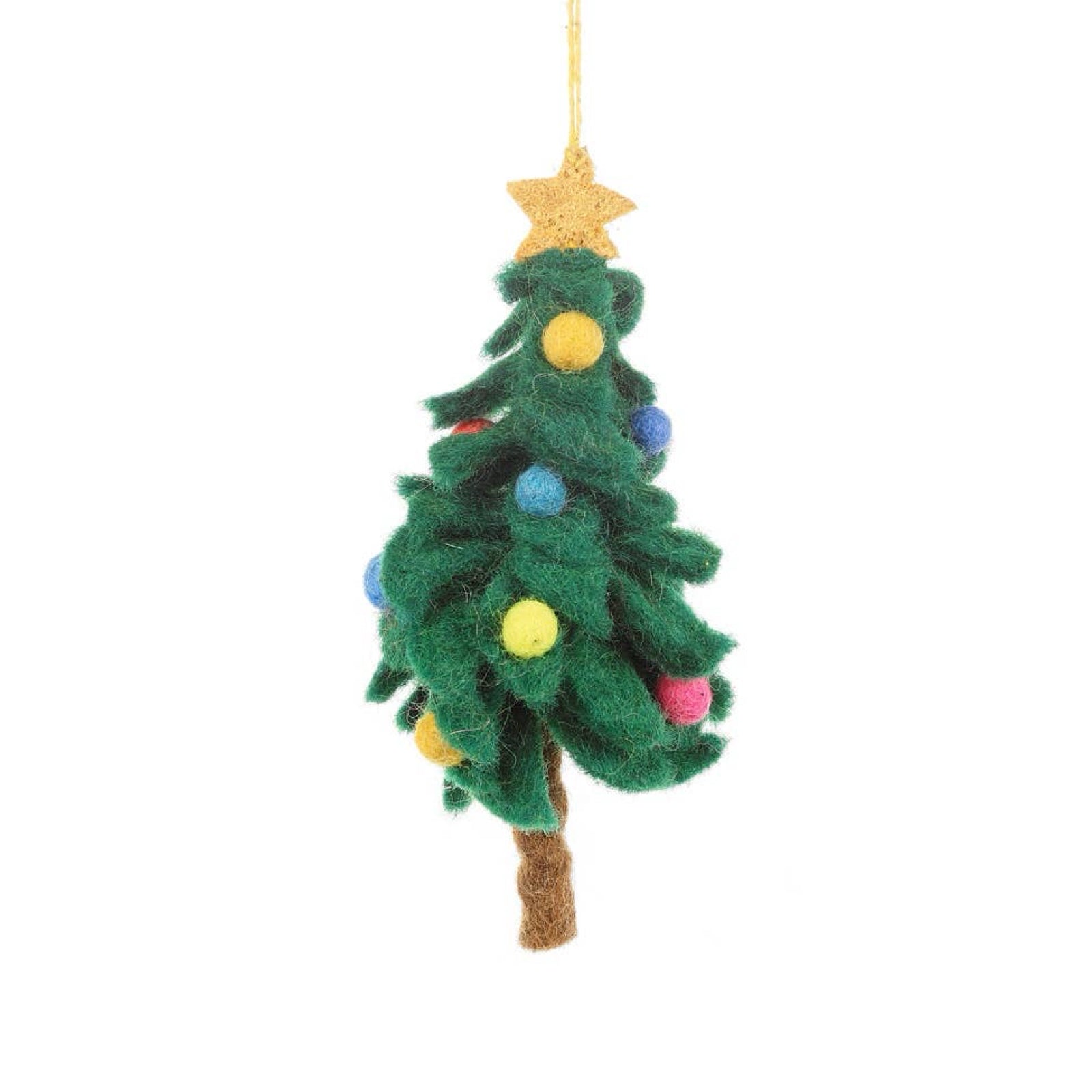 Colorful Christmas Tree Felt Ornament 6"