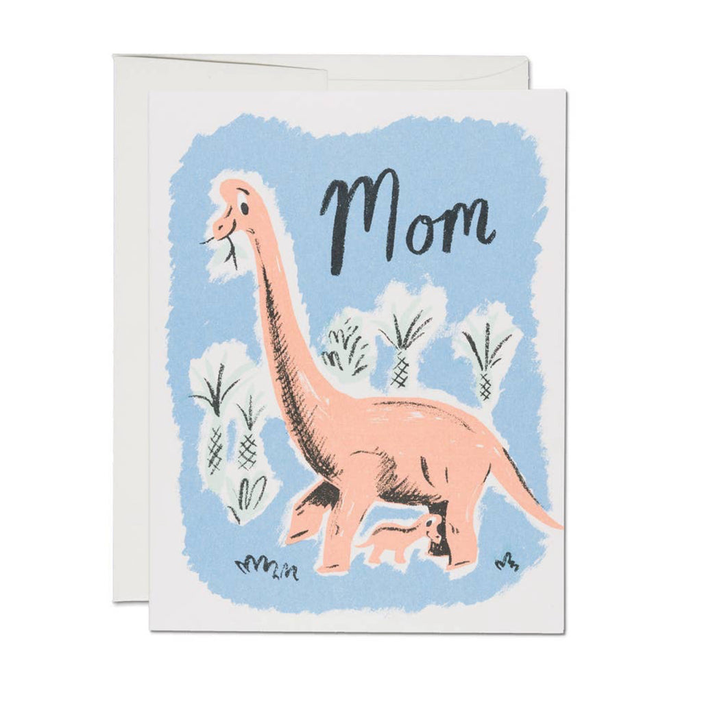 Pink Dinosaur Mom Greeting Card