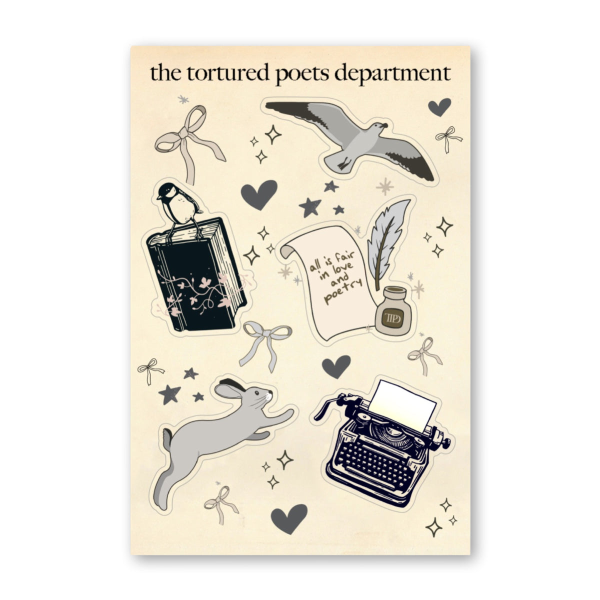 The Torture Poet's Department Taylor Swift Vinyl Sticker Sheet