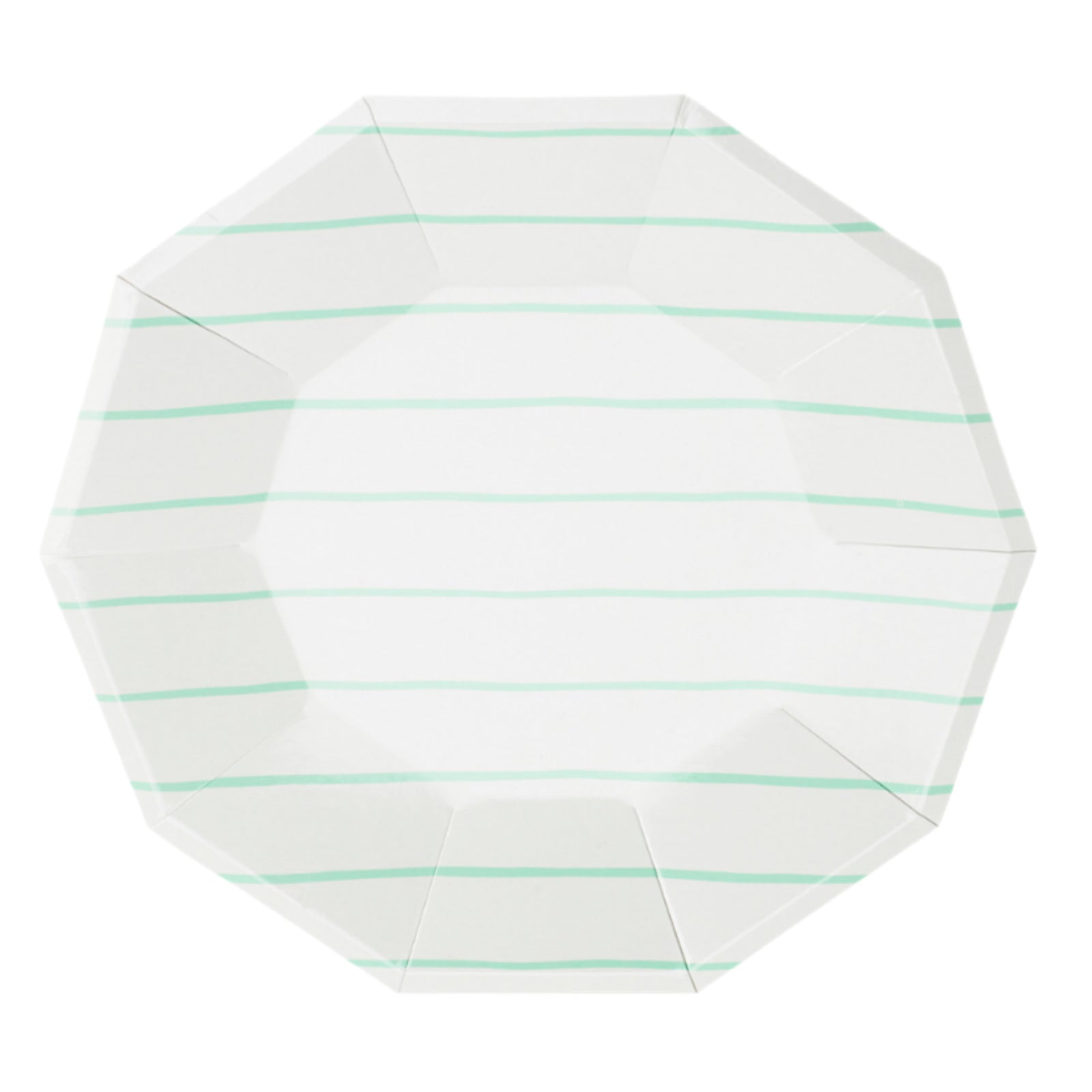 Mint Frenchie Striped Large Plates 9.5"